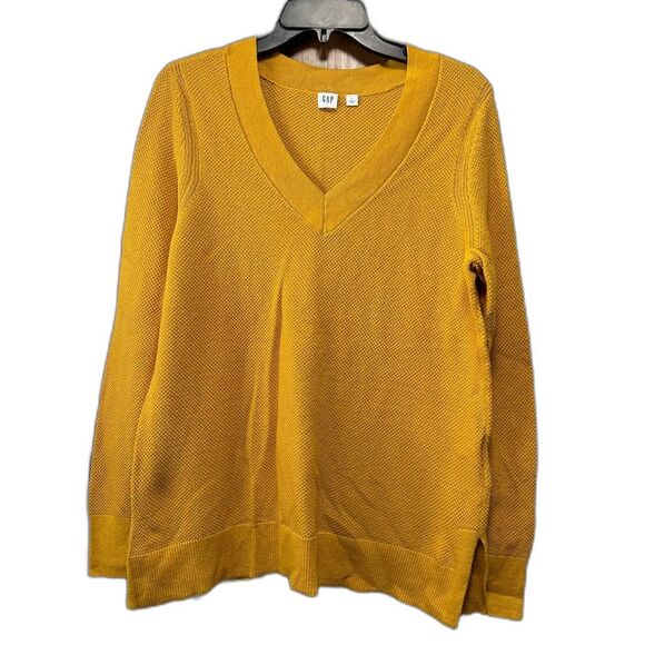 GAP Sweater V-Neck. Long-Sleeve Mustard (228) - Picture 1 of 5